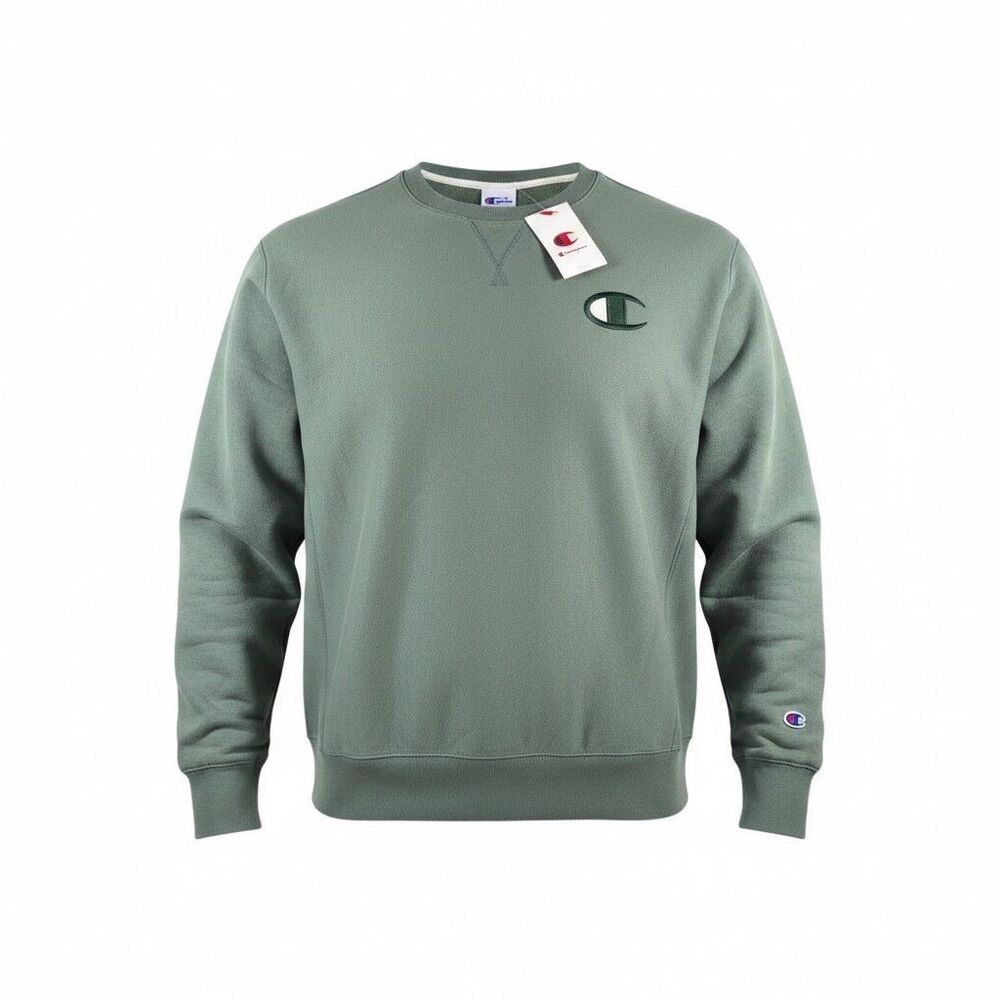 Champion Men's Iconic Crewneck Pullover Sweatshirt Green Dark Forest Sz XXL NWT